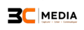 3c media logo noir orange fond blanc